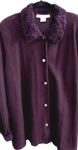 NWT Cathy Daniels Womens Fall Cardigan Sweater Purple Jewel Button Down, L - Picture 1 of 5