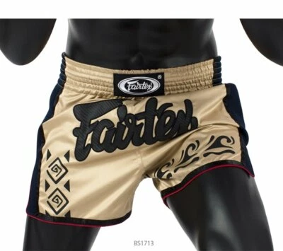 Fairtex BS1713 Better Satin Shorts Boxing Muay Thai Khaki Slim Cut Trunks MMA K1 - Image 1 of 4