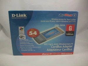 D Link AirPlusG DWL-G630 802.11g/2.4GHz 54 Mbps Wireless CardBus Adapter Sealed - Picture 1 of 10