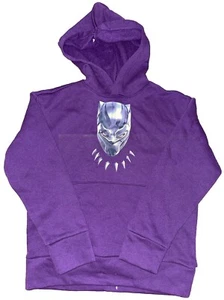 NWOT Old Navy Marvel Kids Black Panther Cozy Fleece Lined Hoodie Purple Size M - Picture 1 of 5