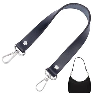 Leather Replacement Purses Straps 14.6 Inch Genuine Leather Bag Handles Short Le - Picture 1 of 5