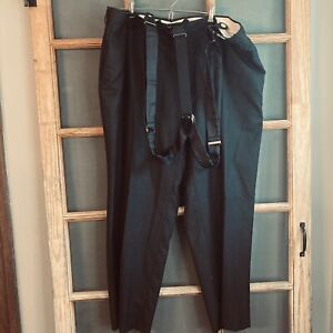 Joseph & Feiss Men's Dress Trousers With Suspenders, 10% Wool, 48x30, Black