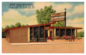 LOUIVILLE KENTUCKY ARCE CÉSPED RESTAURANTE VINTAGE POSTAL DE LINO - Imagen 1 de 2
