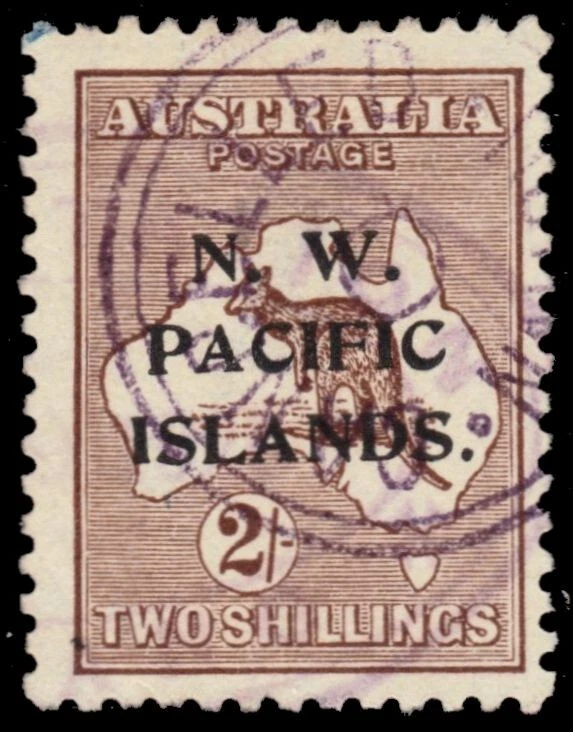 NORTH-WEST PACIFIC ISLANDS 21 - Kangaroo and Map "1915 Brown" (pb75988) - Image 1 of 1