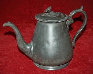 Antigua CAFETERA DE PELTRE James Dixon & Son Sheffield, Inglaterra 1851-1879 ¡RARA! - Imagen 1 de 9