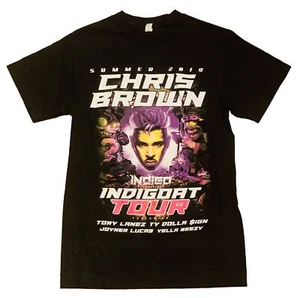 Camisa Chris Brown Indigo Indigoat 2019 Tour Talla Mediana Negra - Imagen 1 de 3