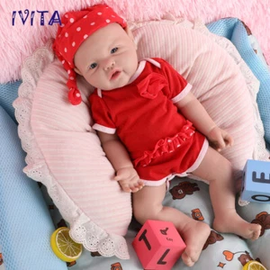 IVITA 17'' Lifelike Newborn Silicone Reborn Baby Girl Handmade Silicone Doll - Bild 1 von 17