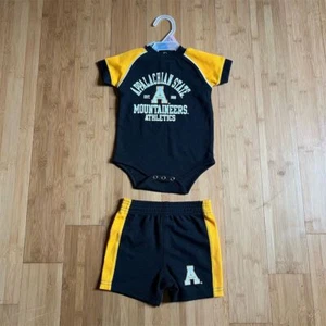 Conjunto de body y pantalones cortos infantiles Appalachian State Mountaineers - 2 piezas negro - Imagen 1 de 5