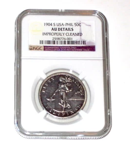1904 S. PHILLIPPINES - USA 50 CENTAVOS. SILVER. NGC ENCAPSULATED. VERY NICE COIN - Picture 1 of 8