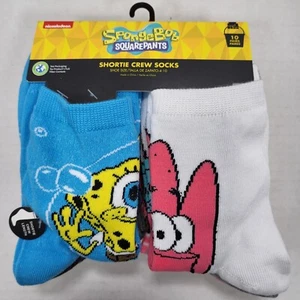 SpongeBob SquarePants 10 Pair Women's Shoe Size 4-10 Shortie Crew Length Socks - Picture 1 of 7