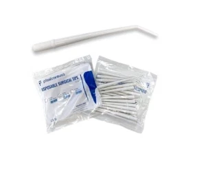 Surgical Aspirator Tips White Medium 1/8" Dental Suction Saliva 25 pcs - Picture 1 of 1
