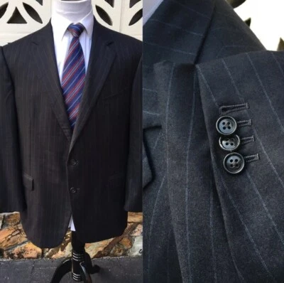 Abrigo deportivo para hombre Ermenegildo Zegna gris azul a rayas 15milmilmil15 Su Misura 44 R Foto 1 de 4