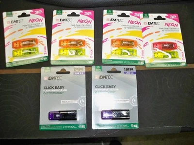 EMTEC C410 Neon 32GB Flash Drive - USB 3-Pack 32GB, Orange - Yellow - Pink  - Image 1 of 2