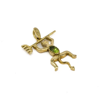 Anhänger Teufel Teufelchen Satan mit Peridot in 18 Kt 750 Gold - Bild 1 von 4