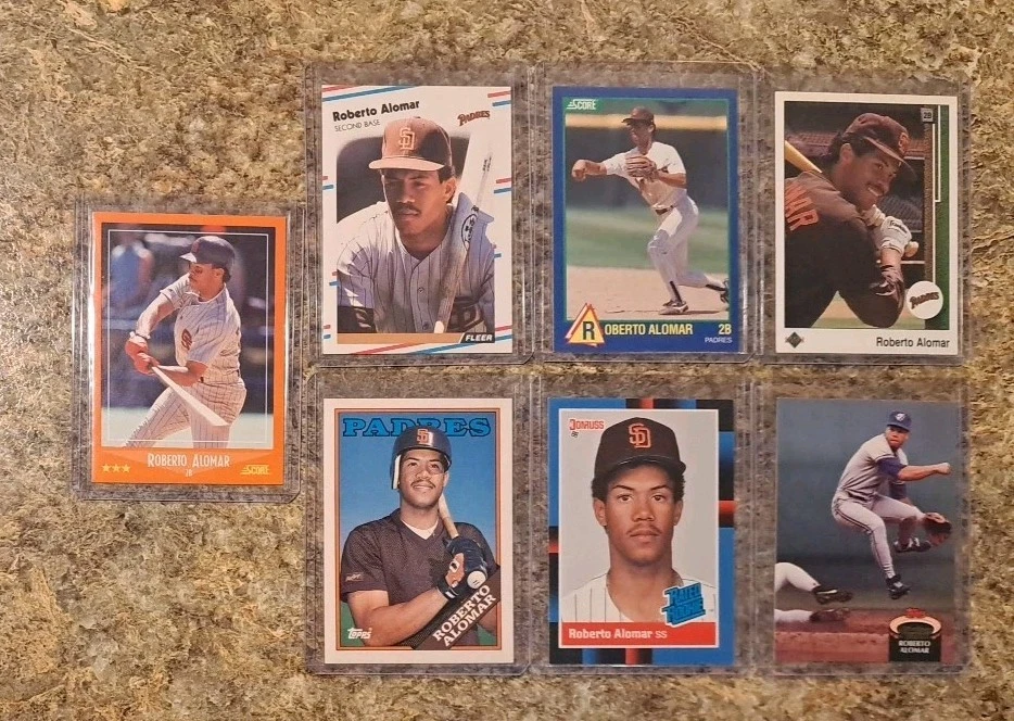 (7) Roberto Alomar 1988 Score Rookie card RC Fleer Donruss Topps Traded 1989 92 - Image 1 of 4