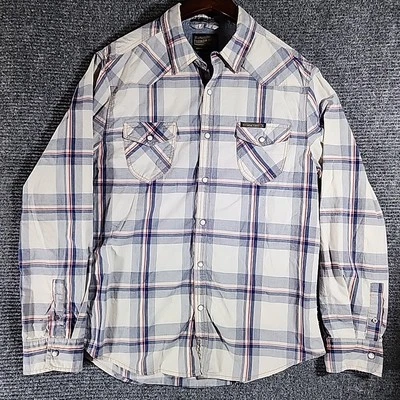 Camisa Denim Co de Los Angeles Third And Army para Hombres M ¡Blanca y Azul a Cuadros! Envío gratis Foto 1 de 4