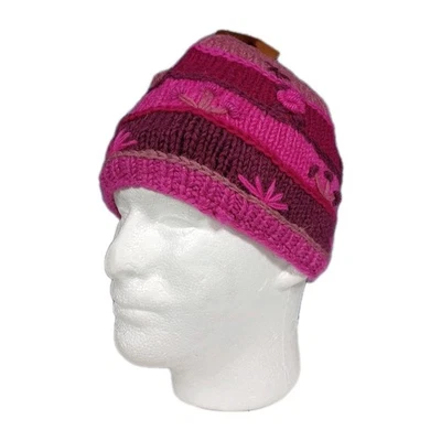 Mujer Invierno Gorro Sombrero Térmico Polar Forrado Tejido a Mano Cheveux Nepal NUEVO Foto 1 de 4