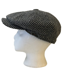 WIGENS 90069 SWEDEN SHELBY HOUNDSTOOTH WOOL NEWSBOY CAP HAT ADULT MEN 59 7 3/8