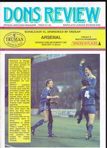 1987/88 WIMBLEDON V ARSENAL 28-12-1987 División 1 - Imagen 1 de 1