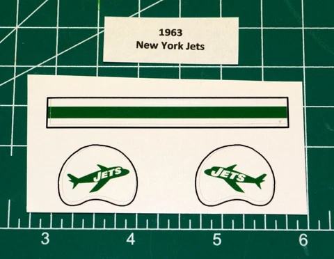 1963 New York Jets *DECAL SHEET ONLY* Diecut for OPI Football Gumball Helmets Cover