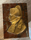 Napoleon Gilt Dore Bronze rot Marmor Briefbeschwerer Presse Papier David D'Angers