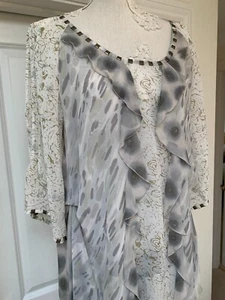 Mint Velvet Silk Asymmetric Top with Studs and Frills - UK 12 - 3/4 sleeve - Picture 1 of 8