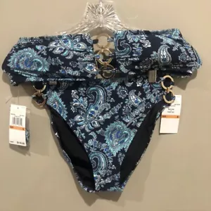 MIchael Kors Women's Blue Paisley 2pc Bikini NWT Sz Small (E1710) - Picture 1 of 12