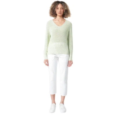 M.O.D Miracle of Denim Damen Strickpullover mit V-Ausschnitt in Mint Melange