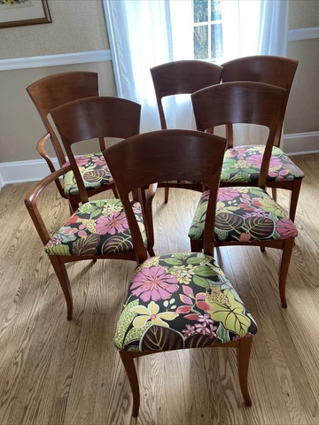 Italian Chair Designer A. Saibu Dining Chairs. 6 Total. Two Are Arm Chairs Cover
