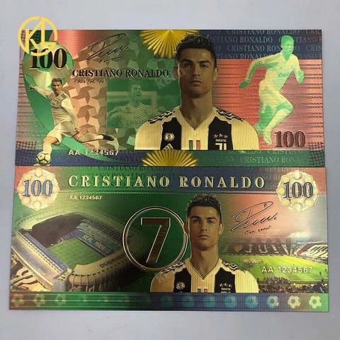 Cristiano Ronaldo souvenir Ticket gold Plated with Bag & Certificate Cover