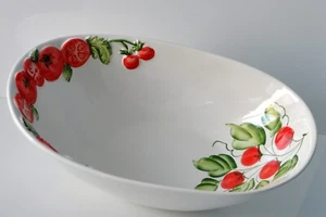 BASSANO KERAMIK Schüssel oval 40 cm TOMATEN Relief MEDITERRANES GESCHIRR - Bild 1 von 7