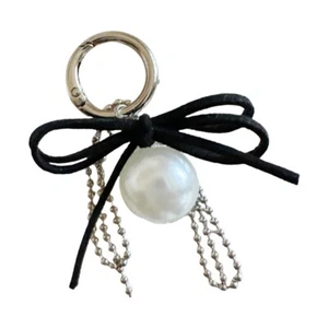 Large Sphere/Heart Pendant Keychain with Metal Chain Stylish Keyring Bag Jewelry - Zdjęcie 1 z 11
