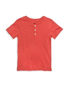 Appaman Day Party Henley Shirt Boys' 6 Coral Heather Short Sleeve Pullover - Picture 1 of 17