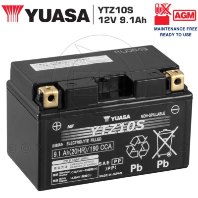 Yuasa Ytz10s 12V 9Ah Battery Precharged Honda Cbr 600 Rr (Pc37A) Year 2006 - Image 1 of 2
