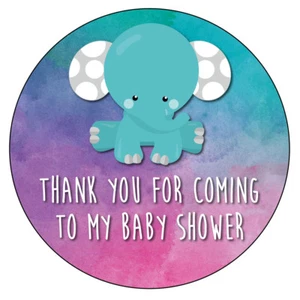 NON Personalised BABY SHOWER Rainbow Thank You Party Bag Stickers Label 554 - Picture 1 of 2