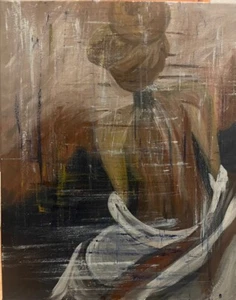 Abstract Acrylic Painting*SIGNED*OOAK*Modest" 16X20 Stretched Canvas COA - Picture 1 of 1