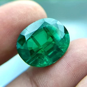 LAB GROWN BIRON 11.75 ct COLUMBIAN GREEN EMERALD OVAL CUT LOOSE GEMSTONE - Picture 1 of 2