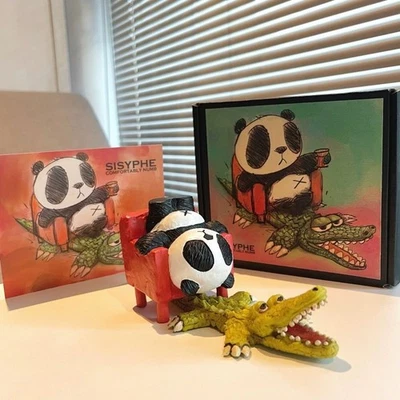 Cacooca Sisyphe Comfortably Numb Panda Crocodile Resin Figure Model H7CM(2.8in) - Image 1 of 4