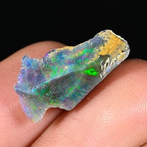 Black Opal Rough, black opal Raw, Ethiopian Welo Fire opal Rough Gemstone 4 CT - Picture 1 of 9