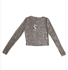 Chelsea & Violet Size S Gold Sequin Stretch Ladies Blouse/SQ - Picture 1 of 3