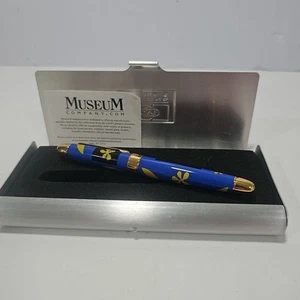ACME Studio Penna Roller Edizione Limitata Blu Giallo Fiore Con Custodia Museo - Foto 1 di 15