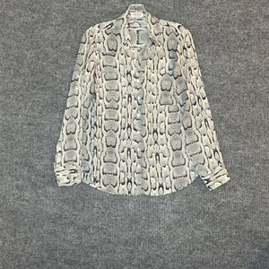 Express Women’s Portofino Blouse Size Medium Snakeskin Print Button Up Office - Picture 1 of 8