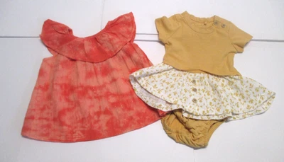 2 NIÑAS INFANTILES JESSICA SIMPSON AMARILLO Y ESPLÉNDIDO VESTIDO NARANJA TALLA 3-6 MESES Foto 1 de 3