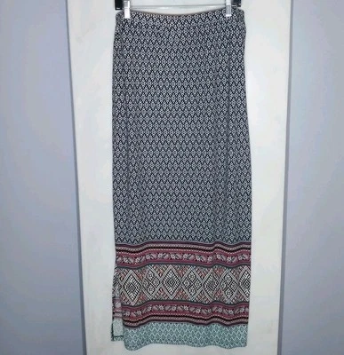 Maxi Falda Bobbie Brooks 1X Abertura Cintura Elástica Floral Boho Hippie Cottagecore  Foto 1 de 4