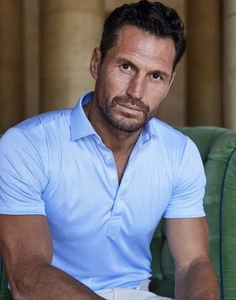 Collars & Co Mens Dress Collar Polo 4XL Blue Houndstooth Semi Spread Collar New - Picture 1 of 9