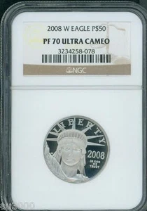 2008-W $50 PLATINUM STATUE LIBERTY 1/2 Oz. NGC PF70 PROOF PR70 SCARCE !! - Picture 1 of 2