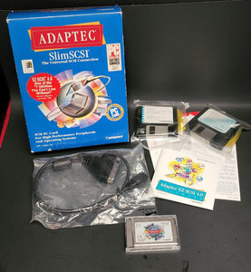 Adaptec SlimSCSI PCMCIA SCSI Adapter PC Card 1460A with Cable & Software