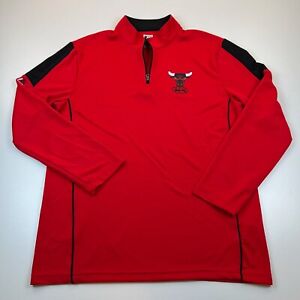 Majestic Hardwood Classics Chicago Bulls 1/4 Zip Pullover Shirt Mens Large Red