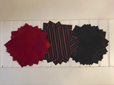 tecido para quilting 6”x6” vermelho, preto, branco 36 quadrados  - Imagem 1 de 4