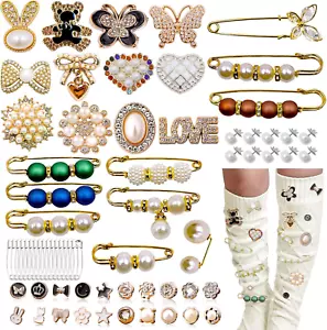 68 Pcs Charms for Socks - Junk Socks Charms Pins Kit for Women DIY Bling Safety - Picture 1 of 12
